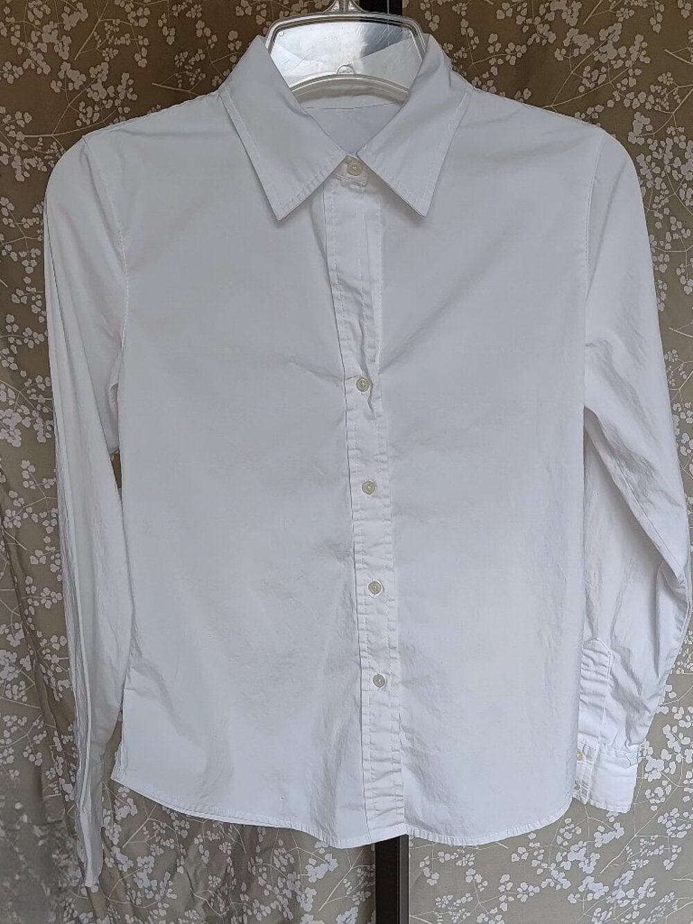 Gap XS White Long Sleeve Shirt Women Button Down Cotton Stretch
